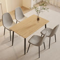 Modern Minimalist Wood Grain Dining Table and Chair Set, 4-Piece Kitchen Table Set, Sturdy & Durable Design, Easy Assembly,