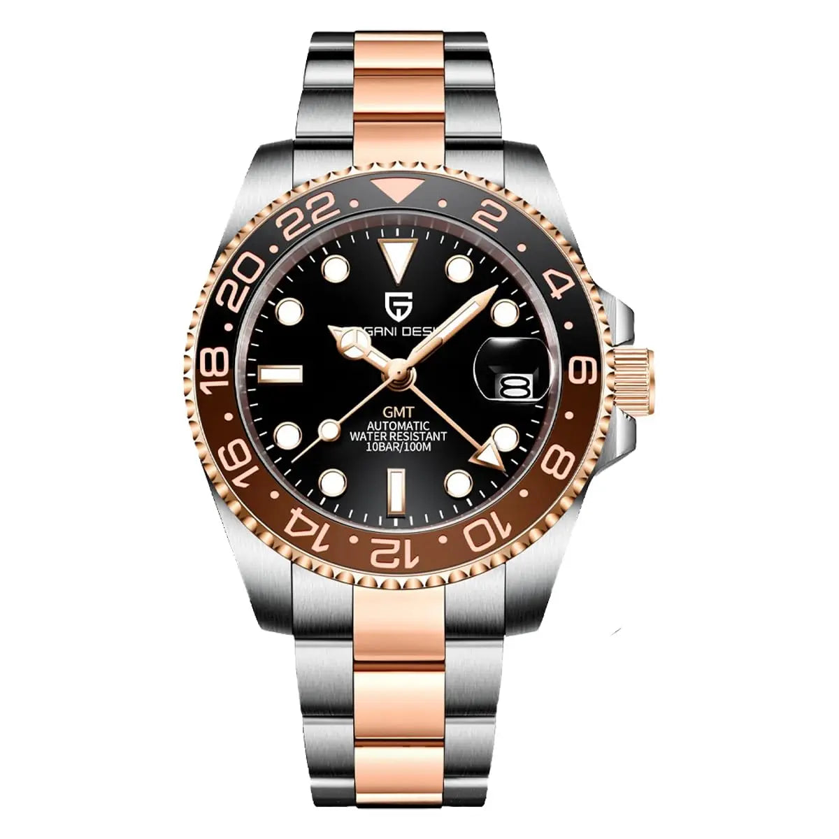 luxury New PAGANI DESIGN GMT Automatic Watch 40mm Men Wristwatch Top Brand 100M Waterproof Mechanical Wristwatches for Men Clock