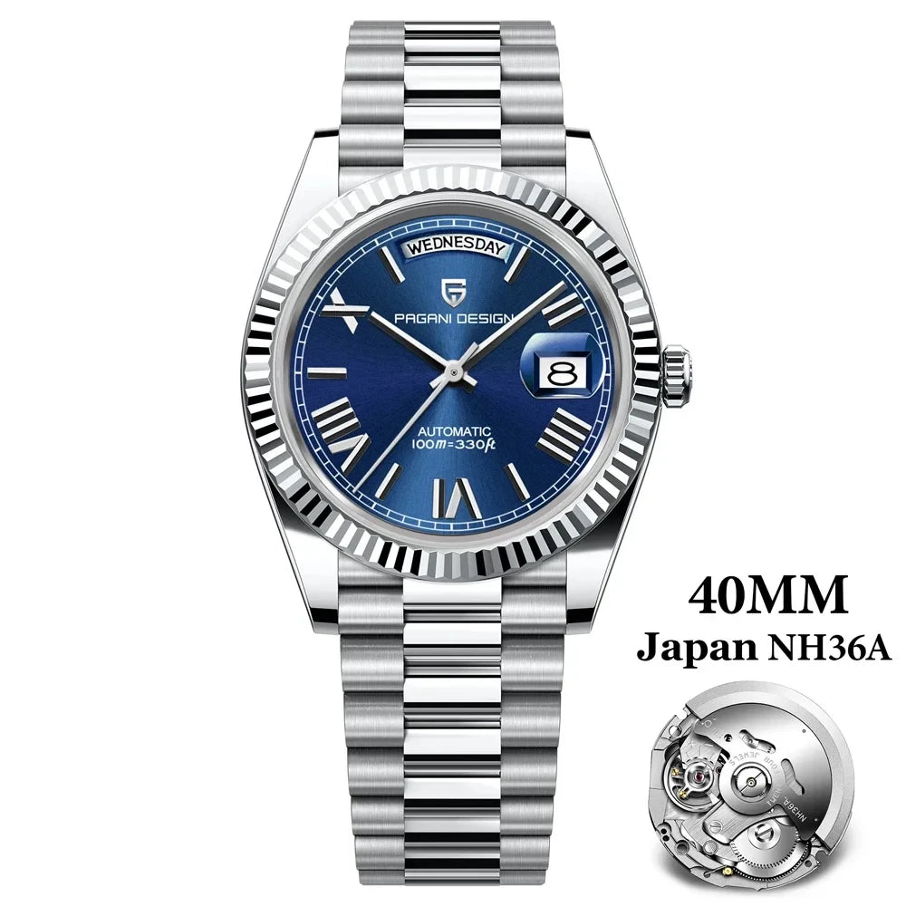 2025 New PAGANI DESIGN Men's Watches DD40 Rose Gold Automatic Watch Man Mechanical Wristwatches Luxury AR Sapphire Mirror Gifts