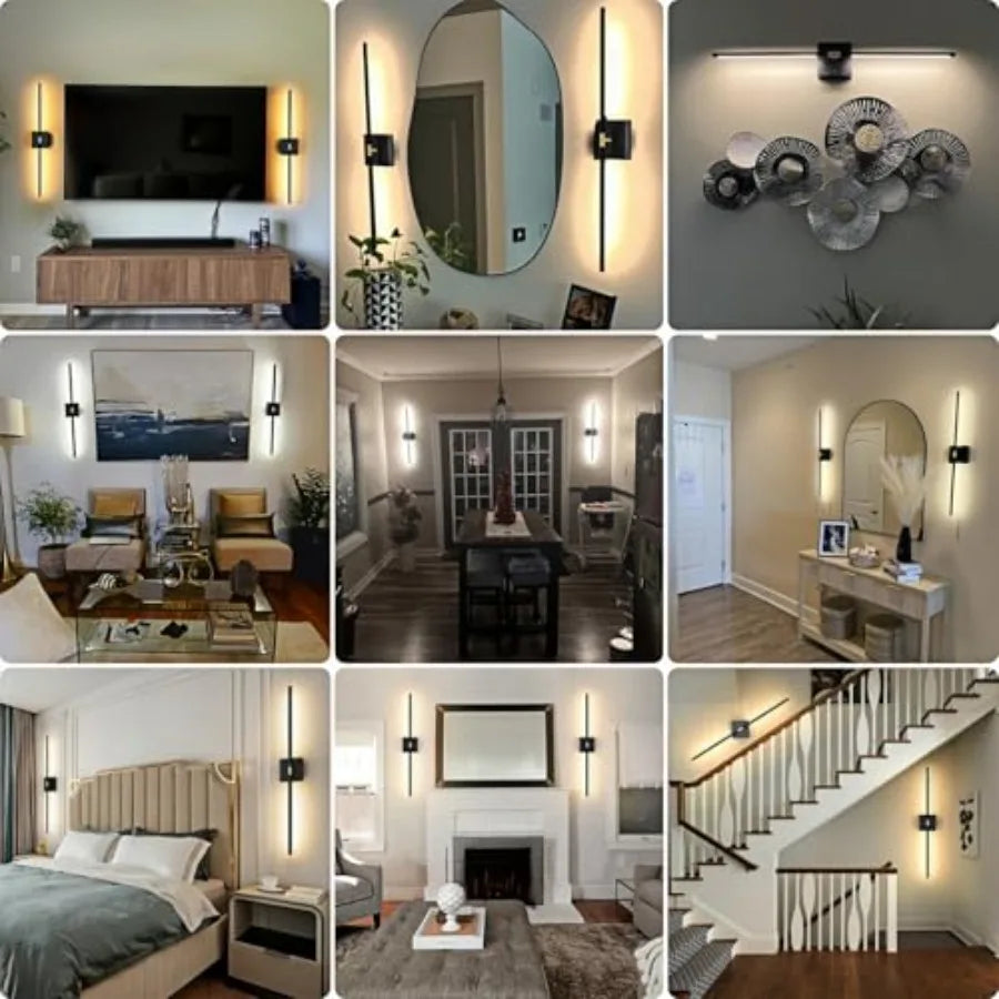 Battery Operated Wall Sconces Set of 2: 10000mAh Rechargeable Wireless Wall Lights 360° Rotatable Magnetic Wall Lamp 4CCT Dimma