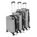 3pcs Luggage Coded Lock Travel Set Bag ABS Trolley Suitcase Deep Organization