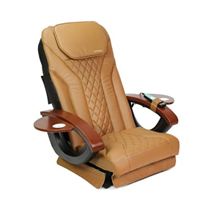 Pedicure Chair Cushion Cover Acetone Resistant Faux Leather Vibration Massage Cushion Cappuccino