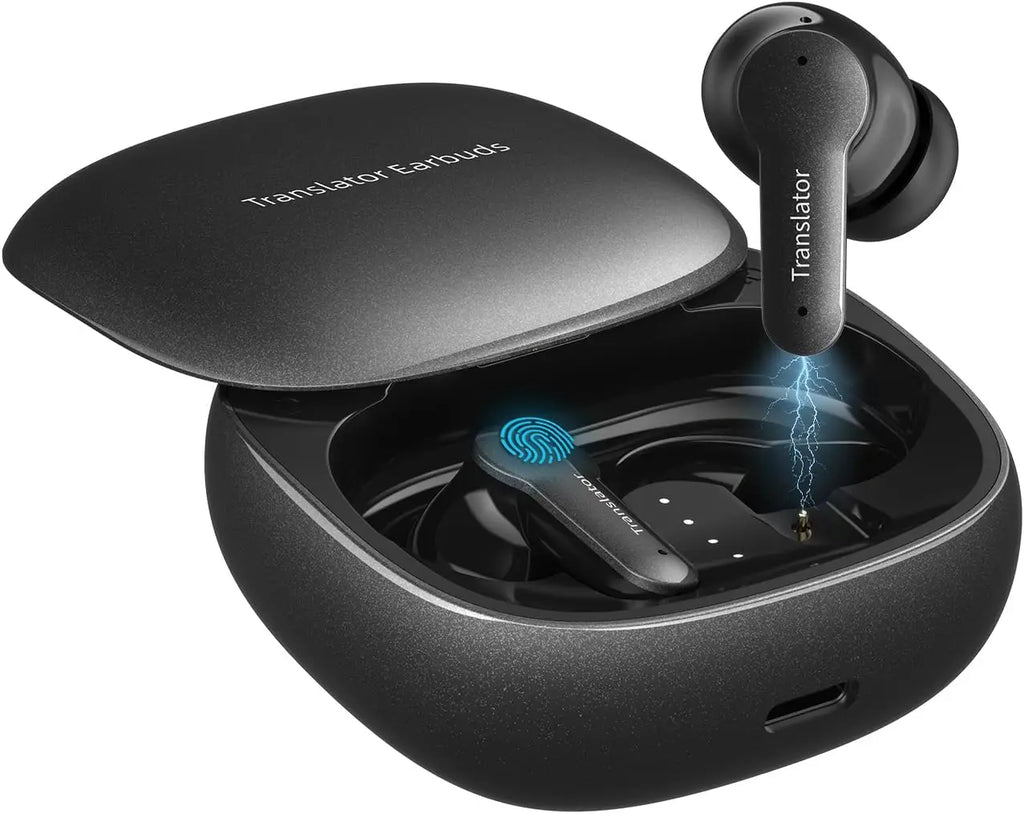 Real-Time AI Translation Earbuds, 144 Languages, 5 Modes for Travel Business Learning - Black