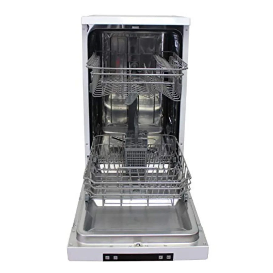 18 Wide Portable Dishwasher with ENERGY STAR 6 Wash Programs 8 Place Settings Stainless Steel Tub White