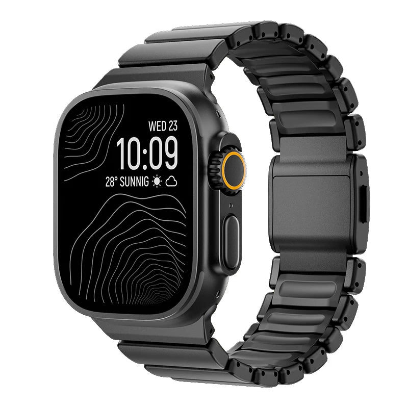 Titanium Metal Band For Apple Watch Ultra 3 11 10 9 8 7 SE  Silicone Magnetic Bracelet Strap iWatch 42mm 44 45mm 46mm 49mm  2028
