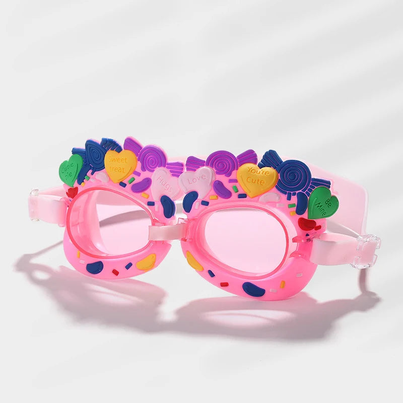 Kids Children Cute Cartoon Swim Goggles Swimming Pool Waterproof Anti Fog Glasses Water Sport Diving Surfing Eyewear W/ Earplugs
