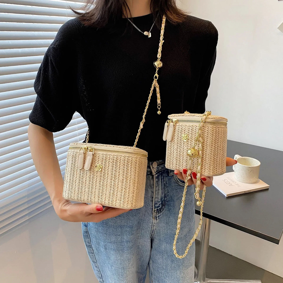 Designer Mini Shoulder Purse Lingerie Embroidery Line Small Square Female 2025 New Fashion Chain Crossbody Luxury Handbag Cosmet
