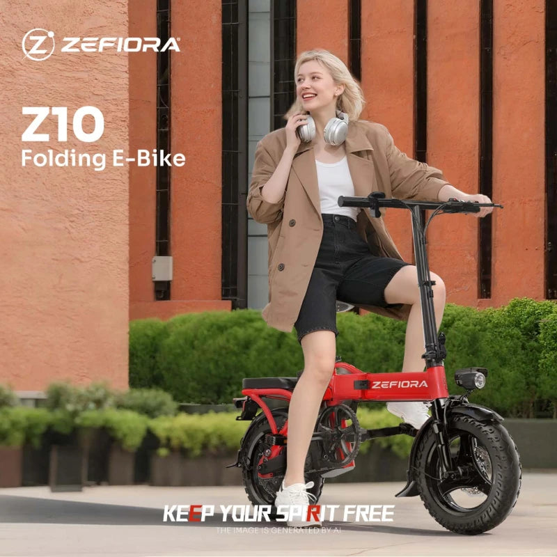 【Brand+】1000w Adult Electric Bike,48v Aluminum Alloy 14 Inch Ebike, Adjustable Front Brake Seat,for Cycling Electric Bicycle