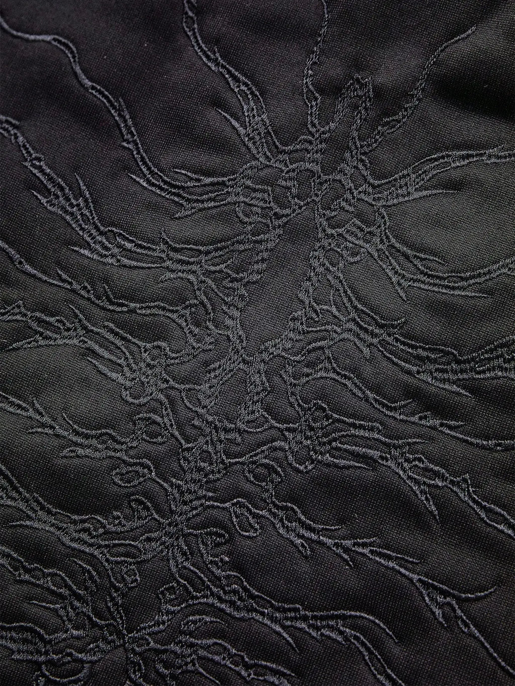 Men's Black Loose Fit Short Sleeve Shirt with Abstract Thread Embroidery, Casual Y2K Style