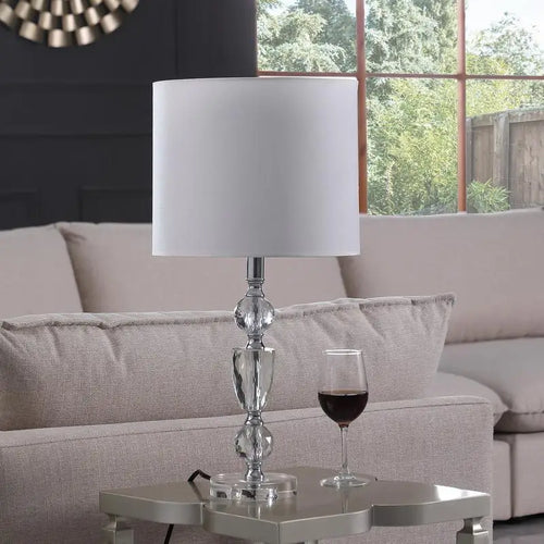 23.5" Cut Crystal Modern Table Lamp - Elegant Lighting Fixture for Home Décor, Stylish and Functional Design, Perfect for