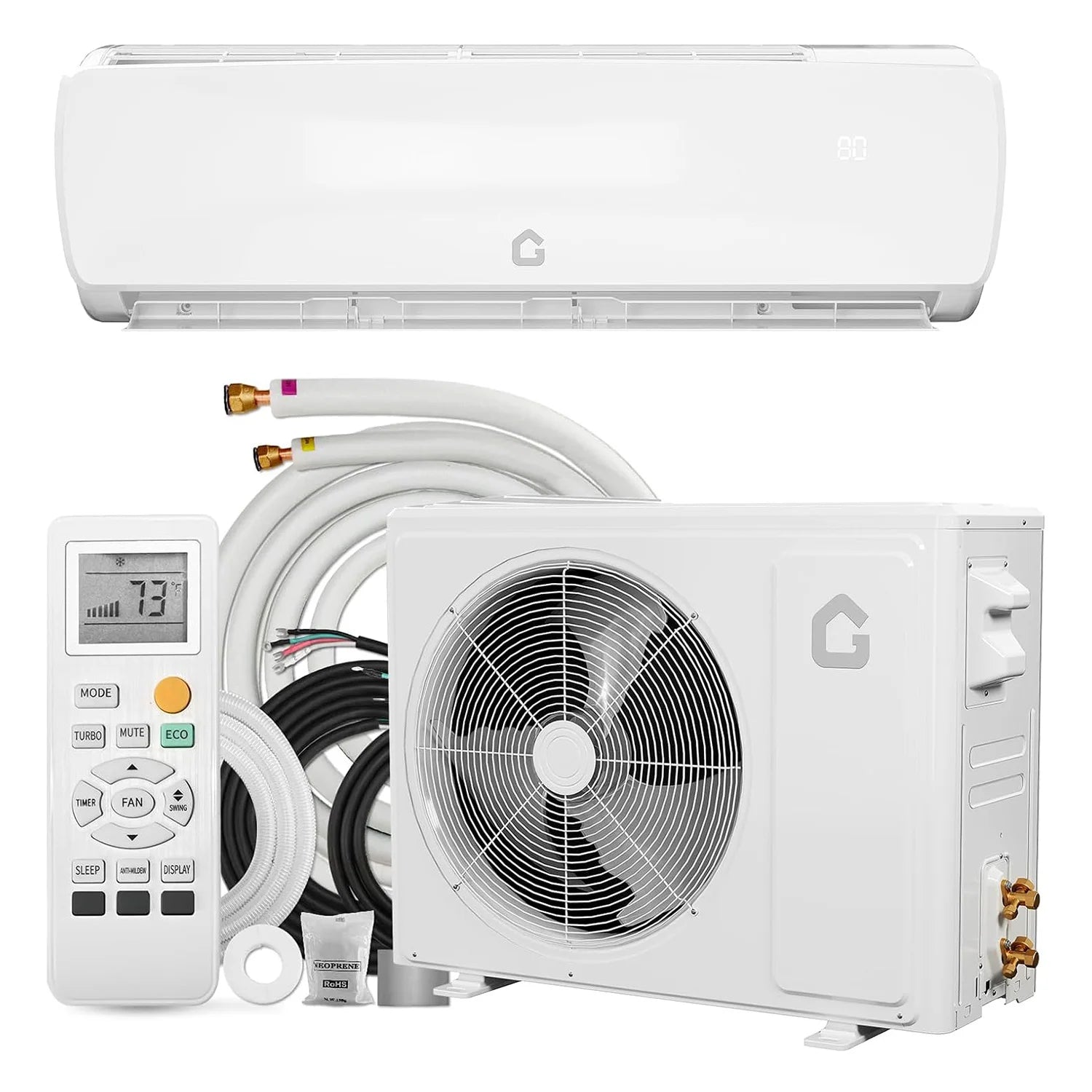 12000 BTU Mini Split AC/Heating System 19 SEER2 Inverter 115V - 6-in-1 Ductless Heat Pump Wall Mount Cool Heat Up to 750 Sq.Ft