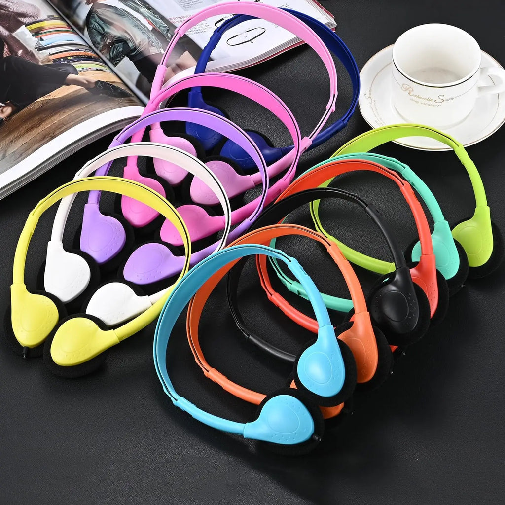 100 Pack Kids Classroom Headphones Bulk Set, 10 Colors, Durable Wired Earphones for School and Home Use