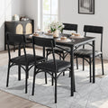 5-Piece Dining Table Set for 4, Modern Wood Kitchen Table with 4 Upholstered Chairs, Square Dinette Set for Apartment, Breakfast