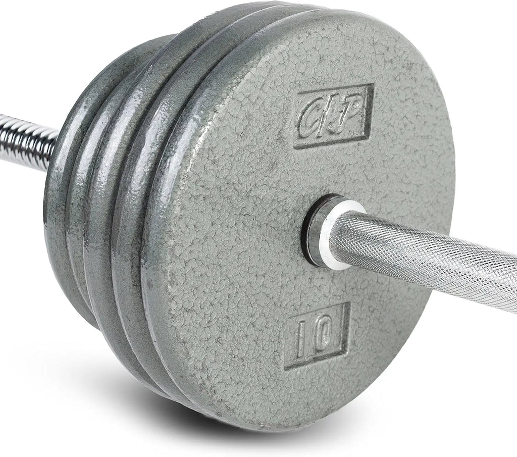 100-Pound Standard 1-Inch Barbell Weight Set for Weightlifting and Strength Training