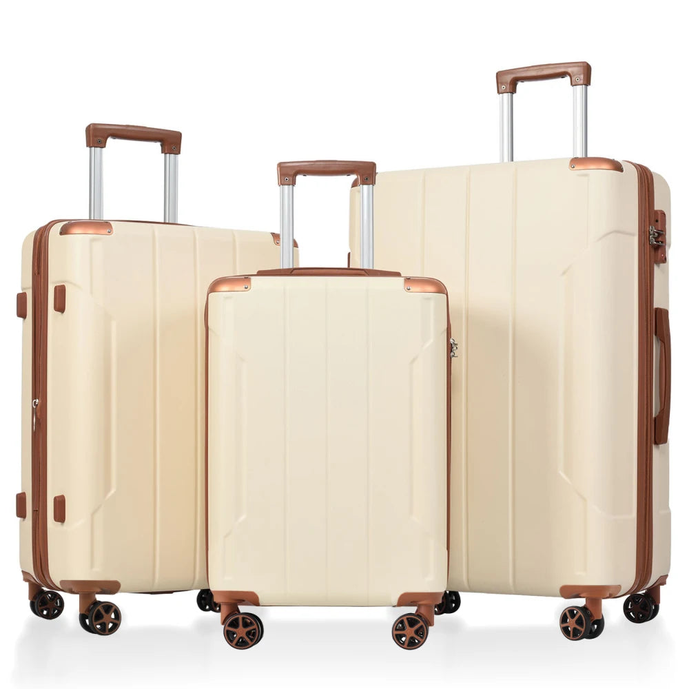 20/24/28" ABS Expandable Hardshell Luggage Set 3PCS Double Spinner Wheels TSA Lock for Travel Women Men