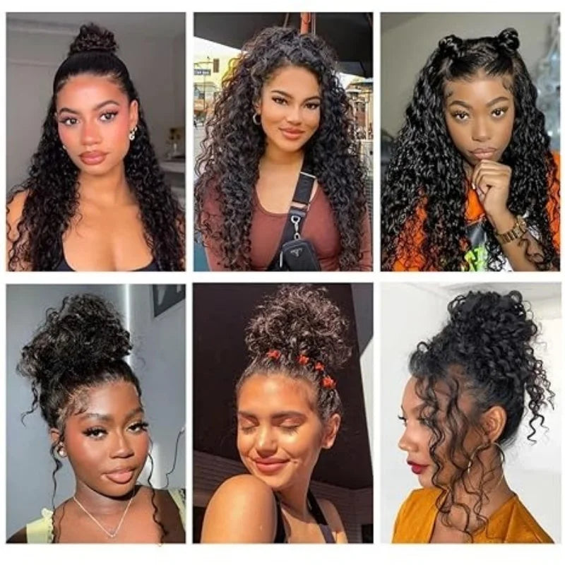 360 Full Lace Wig Invisible Drawstring Deep Wave Frontal Wig Curly Human Hair Wigs Brazilian 13X4 Hd Lace Wig 220 Density 30Inch