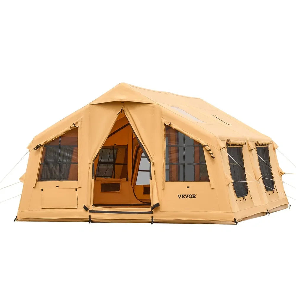 4 Season Inflatable Tent 8-12 Persons Luxury Family Camping Blow Up Tent Lightweight Easy Setup with Hand Pump