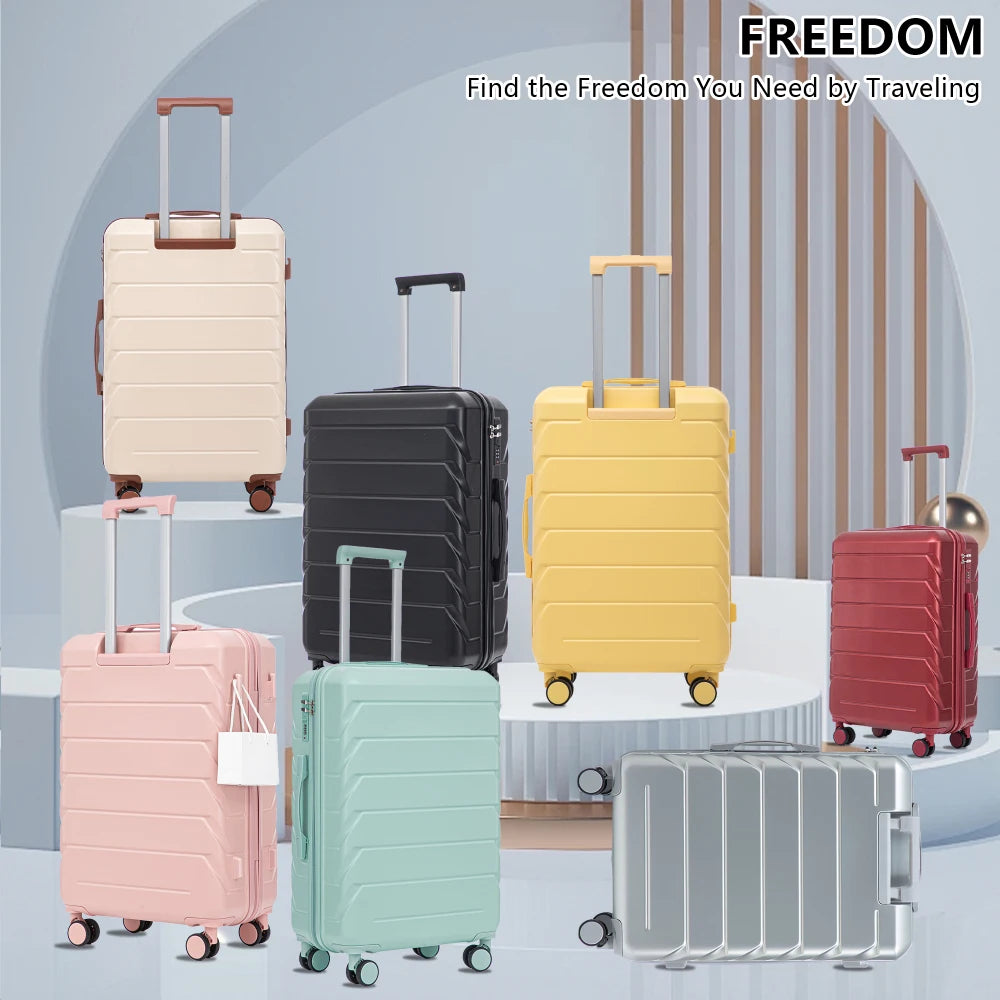 3 Piece Travel Luggage Set 20/24/28 Inch Spinner Wheels with Combination Lock Lightweight Hard Shell Suitcase