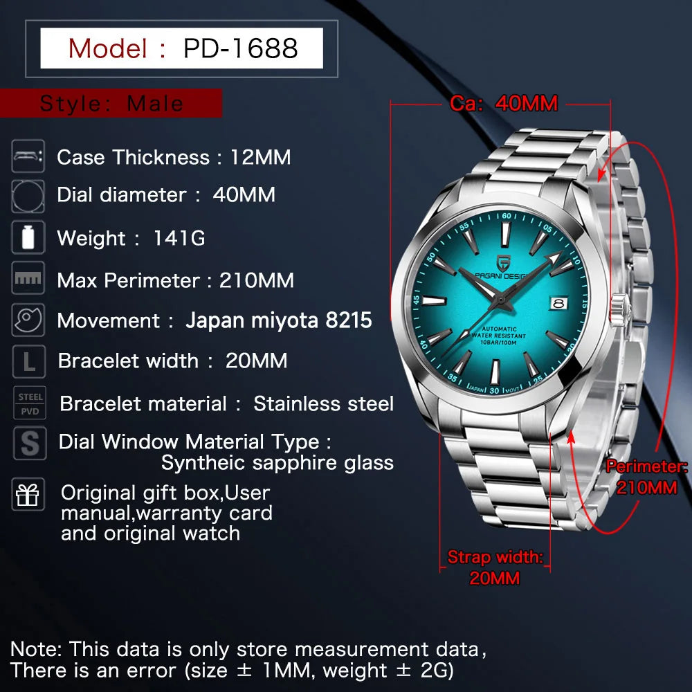2026 PAGANI DESIGN 40MM Men's Watches Luxury Automatic Watch For Men Mechanical Watch Stainless Steel luminous business Watches