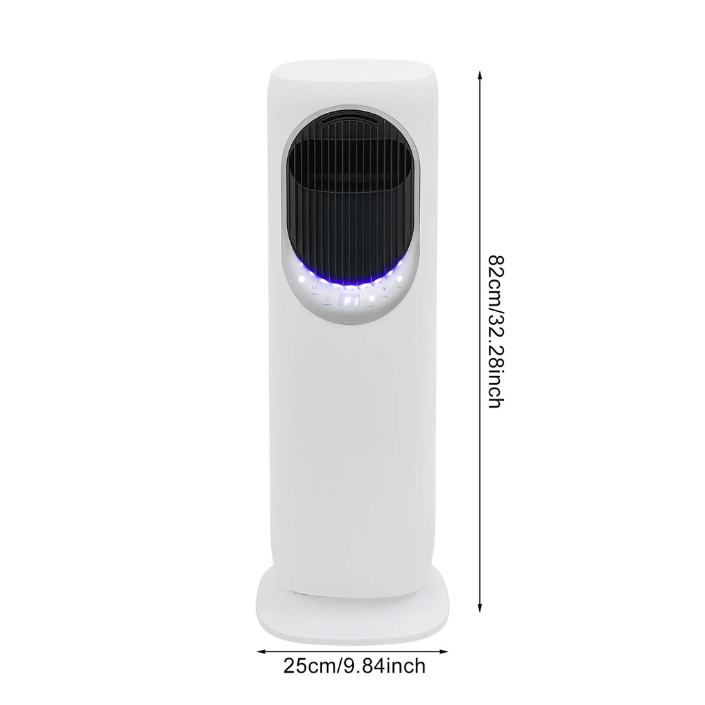 Dual-purpose Heating and Cooling Air Conditioner Fan, Standing Fan and Heater Combo, with Humidification & Remote Control, White