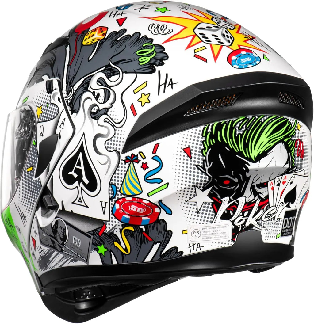 Motorcycle Dual Visor Flip up Modular Full Face Helmet with DOT Certification of Impressionism