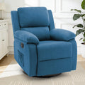 360 Swivel Rocker Recliner Chair Upholstered Fabric Glider Nursery Small Space Grey, Customized