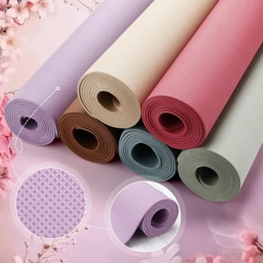 24 Pack 68 x 24 Yoga Mat Bulk 4mm Thick Extra Long Sports Mat Anti Slip Tear Resistant Yoga Exercise Set for Fitness Stretching