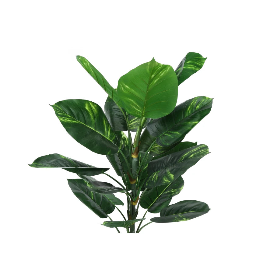 Artificial Dieffenbachia Tree Plant 54 Tall Indoor Floor Potted Faux Greenery with Real Touch Green Leaves in Black Pot for Dec