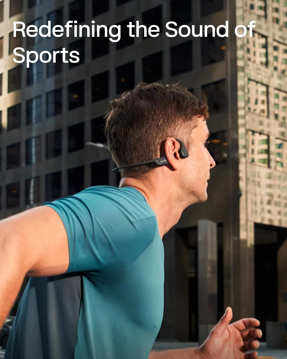 Open-Ear Bone Conduction Headphones: Wireless Sport Earphones for Running, Sweat-Resistant with Deep Bass and Reflective Strip