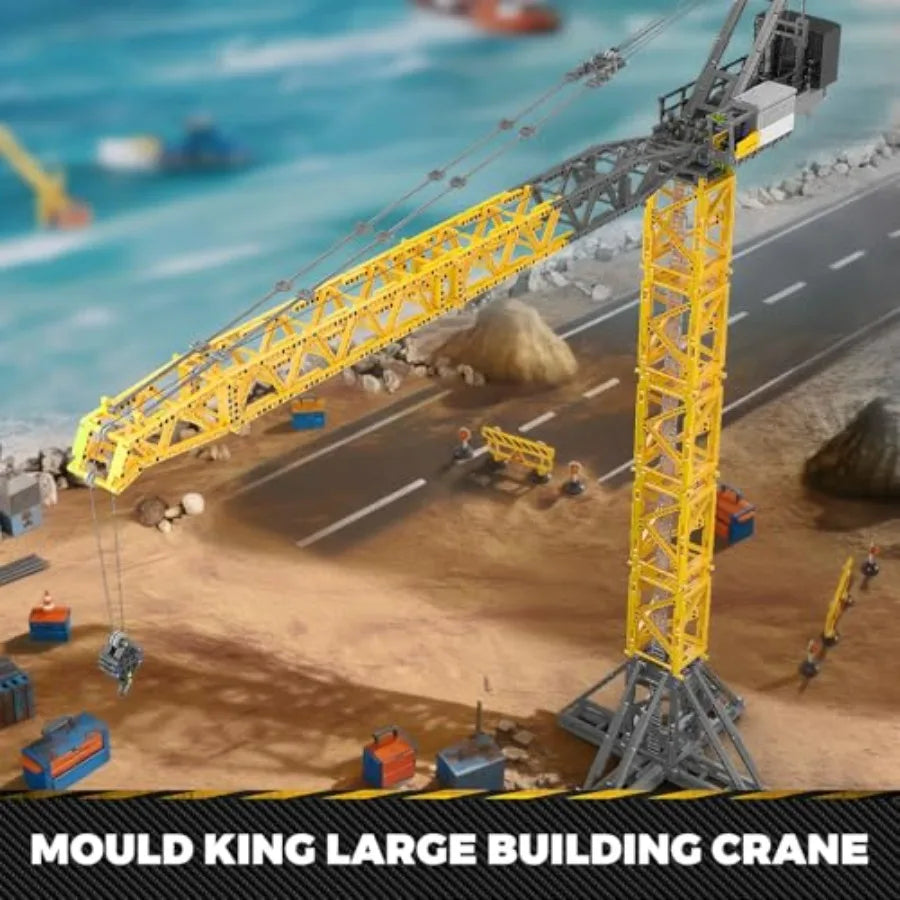 RC Tower Crane Advanced Building Kit for Adults MOC Heavy-Duty Truck Block Sets to Build APP Control Large Engineering Construc