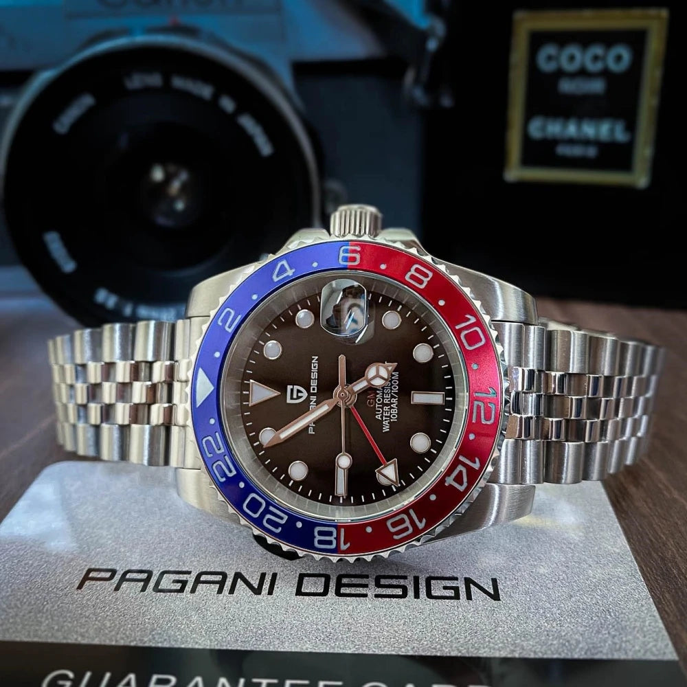 PAGANI DESIGN New V2 40MM GMT Men watch Mechanical Watches Luxury Automatic Sapphire Glass Waterproof Wrist Watches for men