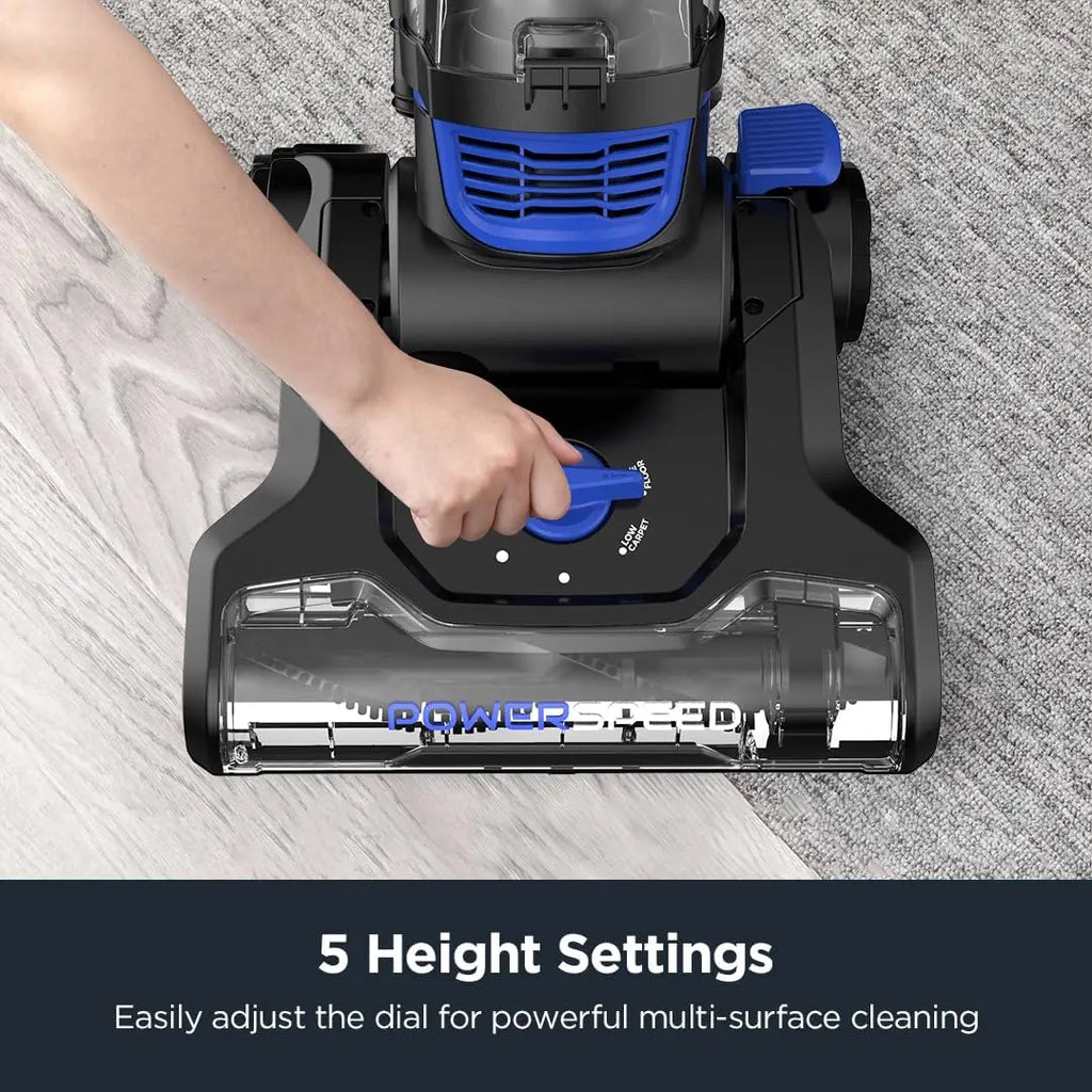 Lightweight Powerful Upright Vacuum Cleaner for Carpet and Hard Floor, PowerSpeed, New Model Blue/Black