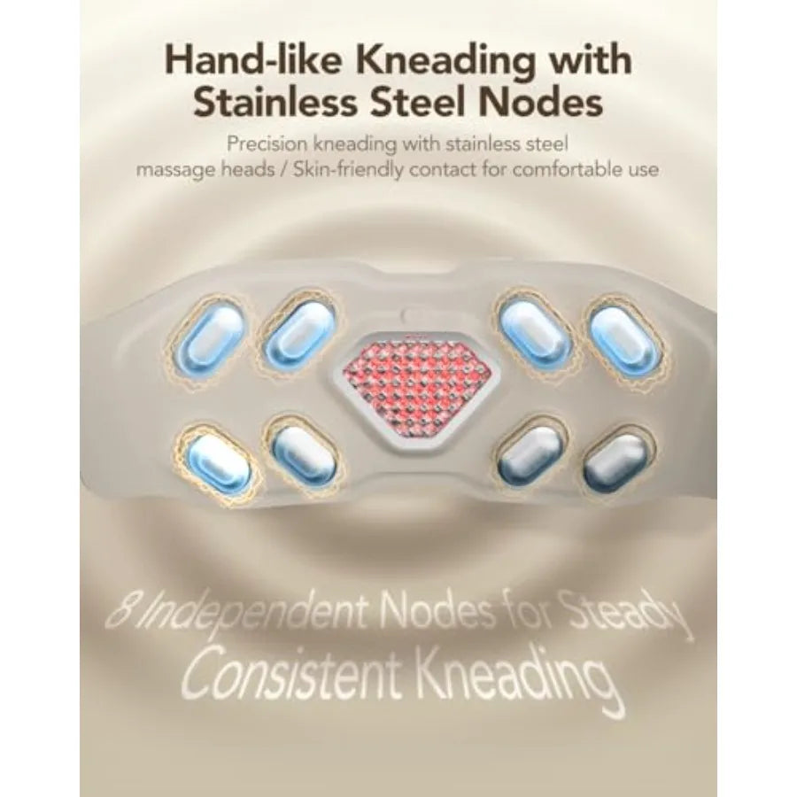 W9 Pro Lower Back Massager for Pain Relief Deep Tissue Gifts for Men Women Adjustable Cordless Heating Pad Infrared Vibrating B