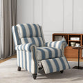 Pushback Floral Recliner Chair, Fabric Upholstered Armchair Push Back Accent Chair For Living Room, Rivet Trim Club, Customized