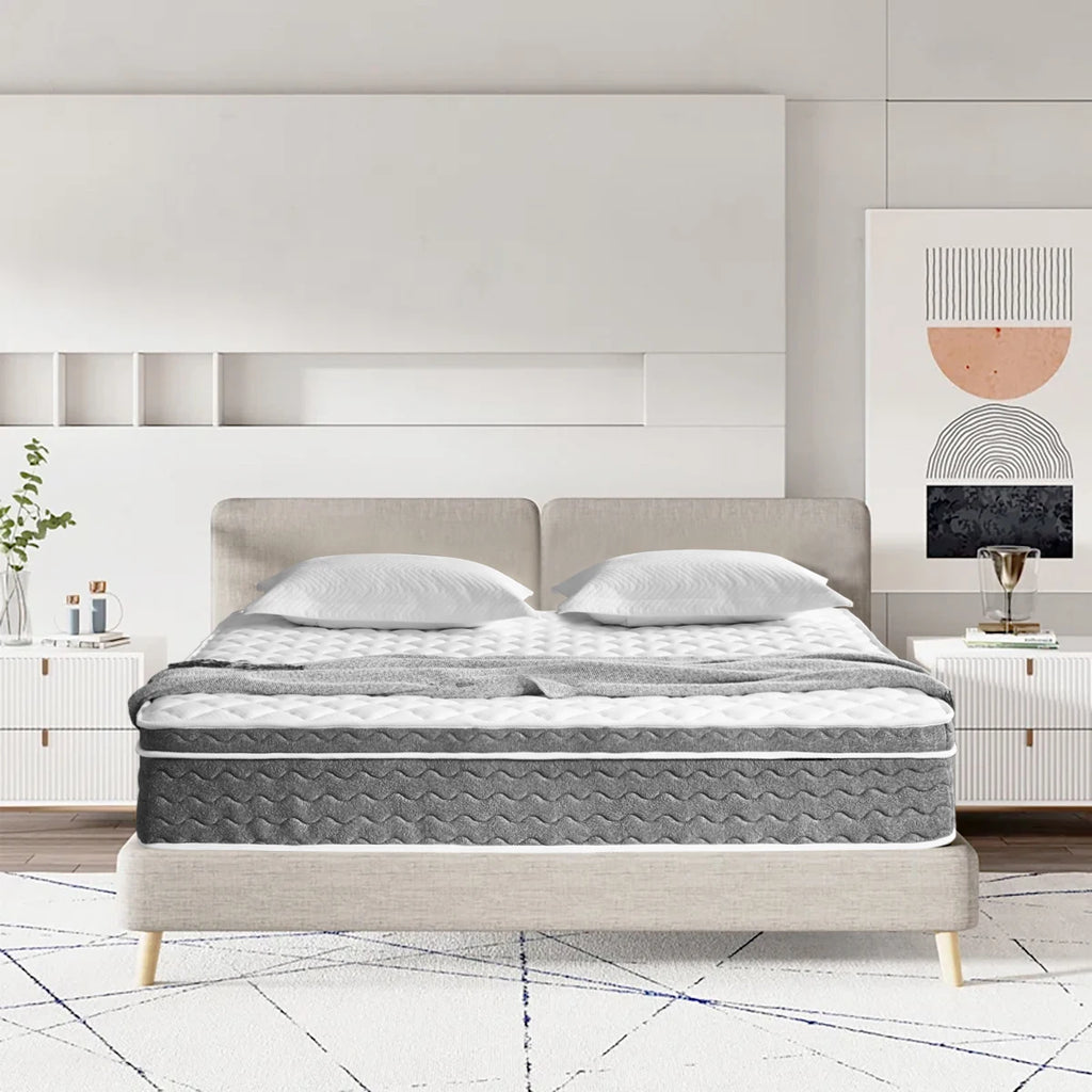 10/12/14 Inch - Queen Size Hybrid Mattress , Medium Firmness, Fiberglass-Free & OEKO-TEX Certified, Mattress in a Box