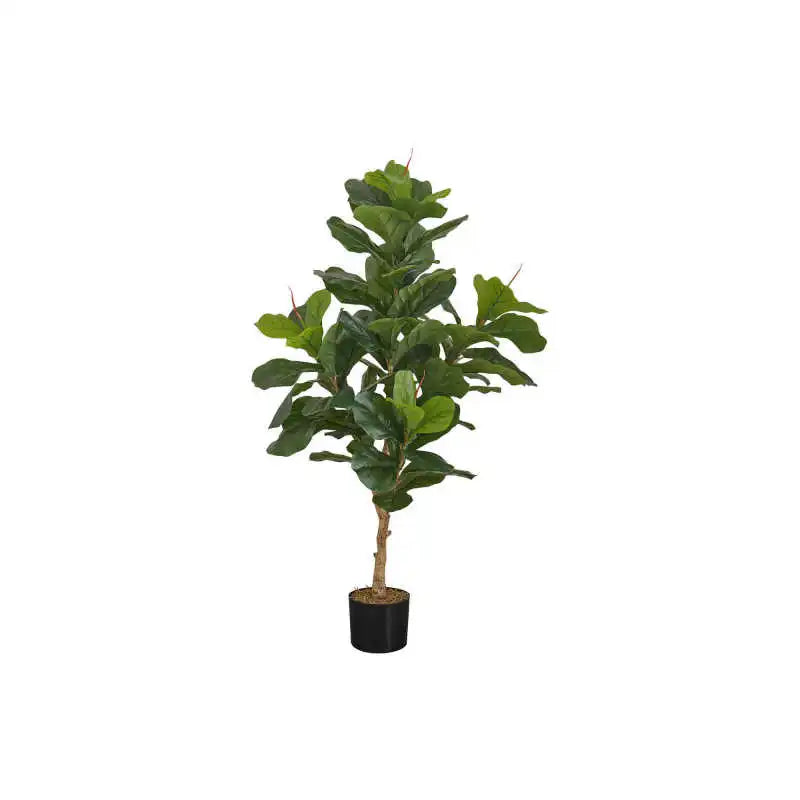 Artificial Plant, 47 Tall, Fiddle Tree, Indoor, Faux, Fake, Floor, Greenery, Potted, Real Touch, Decorative, Green Leaves, Black