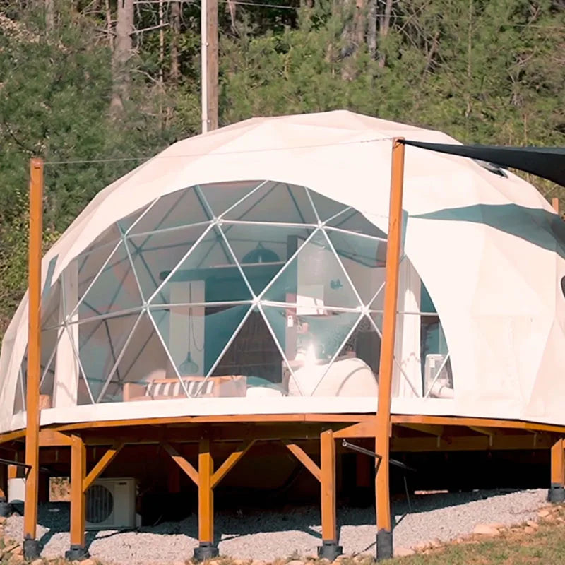 Luxury Pvc Geodesic Dome Hotel Glamping Tent House Desert Round Dome Tent Coody Starry Sky Dome Tent for Camping