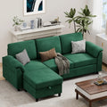 79" Convertible Sectional Sofa L Shape Storage Ottoman Side Pocket Small Living Room Apartment Grey Customized