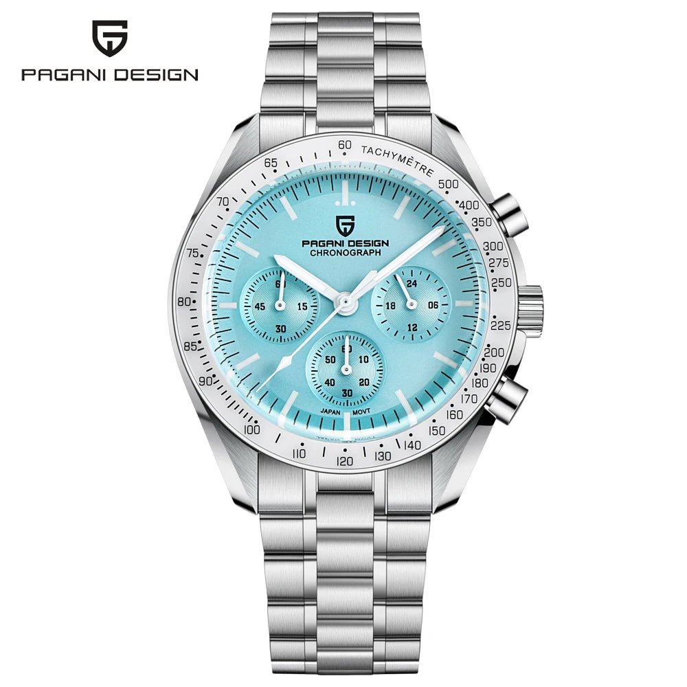 2026 New PAGANI DESIGN Moon Mens Watches Gold Luxury Quartz Chronograph Watch For Men AR Sapphire Waterproof Luminous Clock Gift