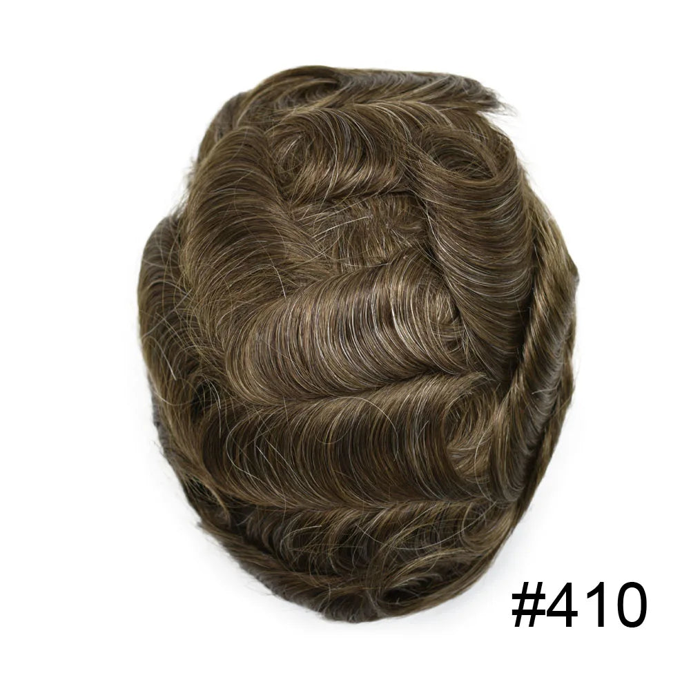 Mens Toupee Full Poly 0.10mm Injection Pu Human Hair System Hairpieces Male Hair Prosthesis Male Wig for Hair Loss Solution
