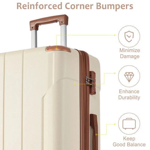 20/24/28" ABS Expandable Hardshell Luggage Set 3PCS Double Spinner Wheels TSA Lock for Travel Women Men