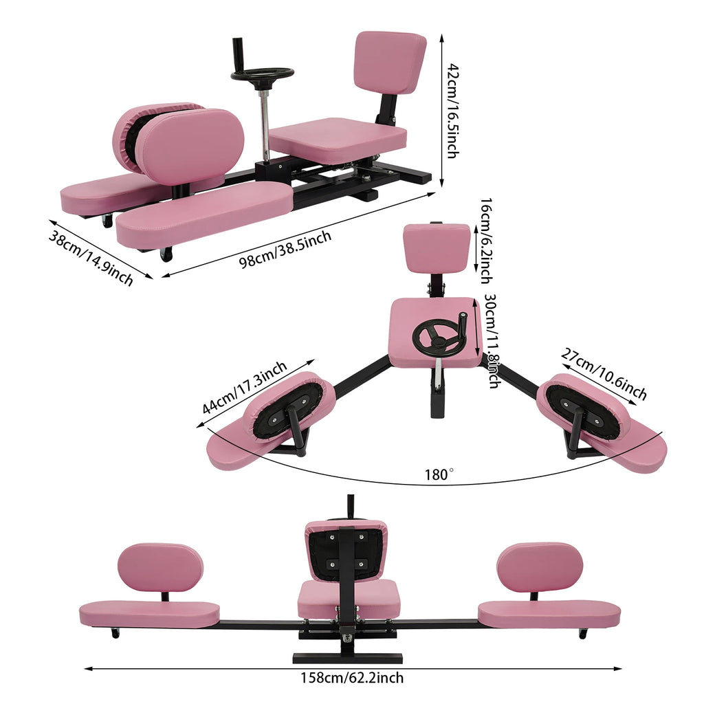 Stretching Equipment Leg Stretcher Flexibility Trainer Adjustable Pink Split Machine Hip Opening Stretch Aid for Yoga Dance