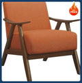 [Free Shipping!]Mid Century Modern Accent Chair with Solid Wood Frame in Walnut Finish, Upholstered Living Room Lounge Arm Chair