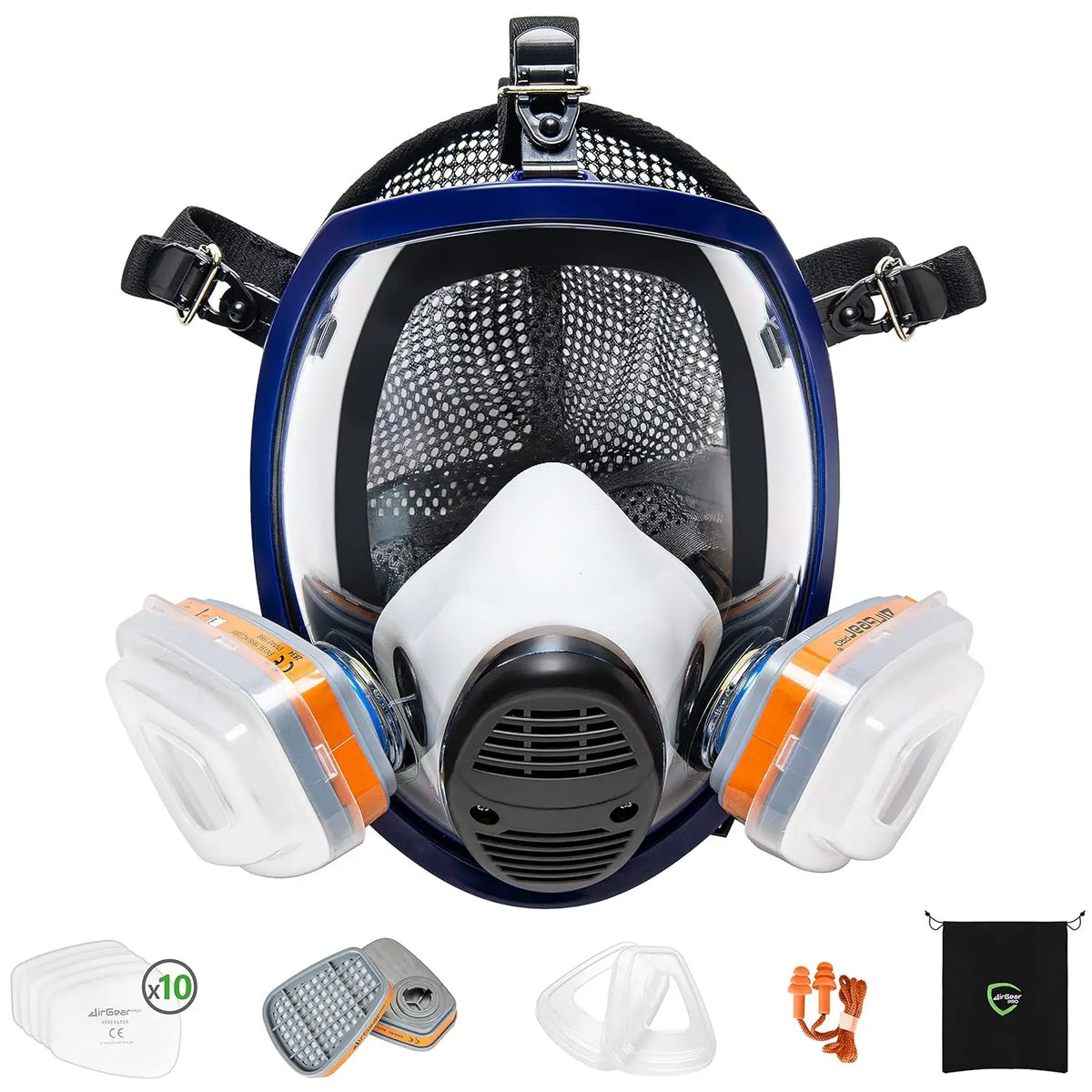 Full Face Respirator Mask with A1P2 Filters for Anti-Gas, Dust Protection in Painting, Woodworking, Construction