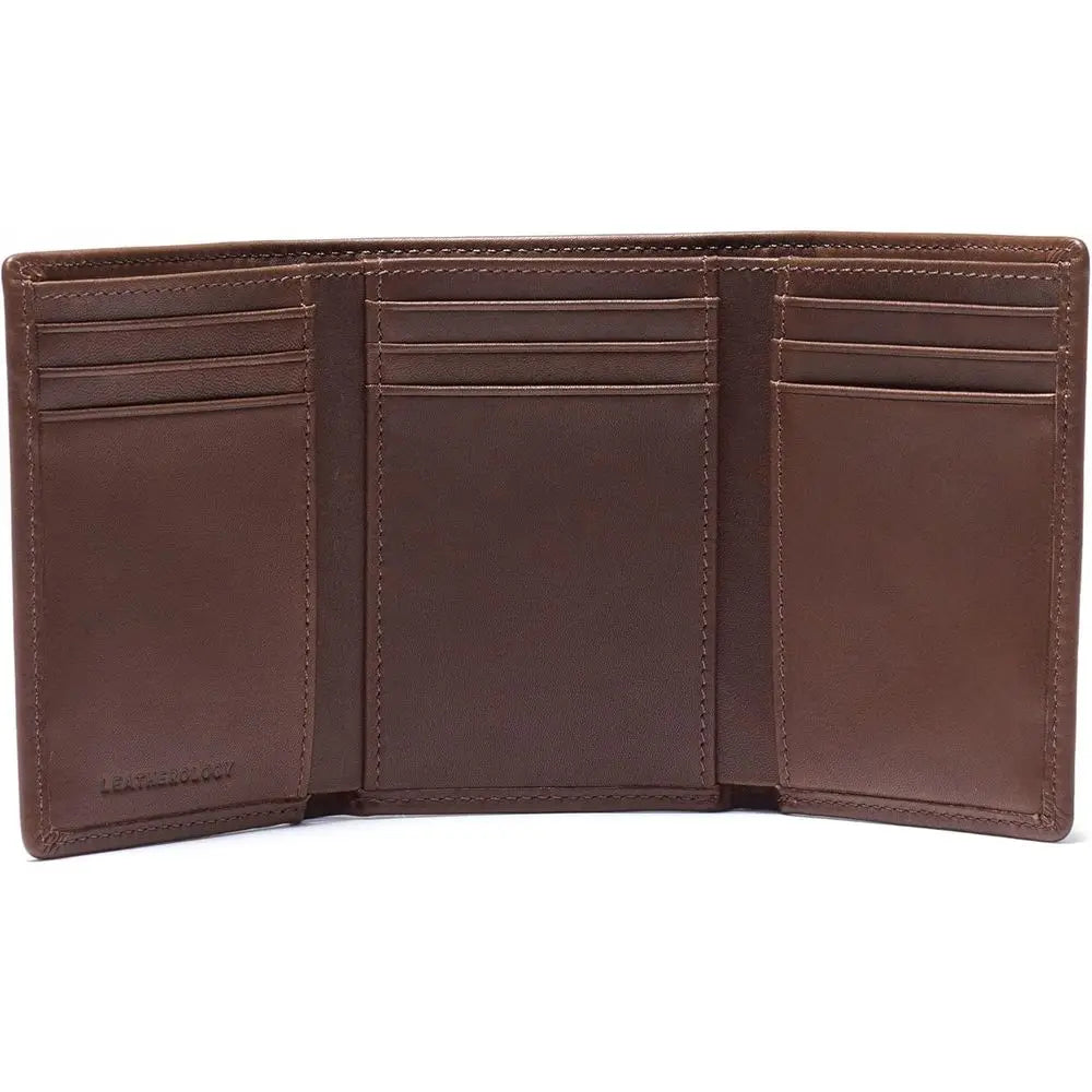 Luxury Tri-Fold Wallet with 9 Card Slots, 3 Interior Pockets, and Single Bill Compartment