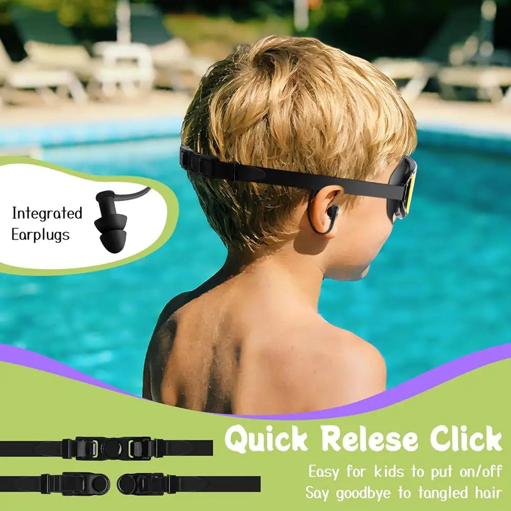 2 Pack Kids Swim Goggles for 3-15, Anti Fog UV Protection Pool Water Swimming Goggles for Boys Girls Toddler