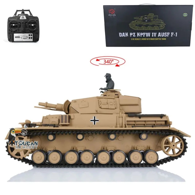 US Stock Heng Long 2.4G 1/16 Scale 7.0 Plastic German Radio Control Panzer IV F RTR RC Tank Model 3858 Toys for Adults TH17379