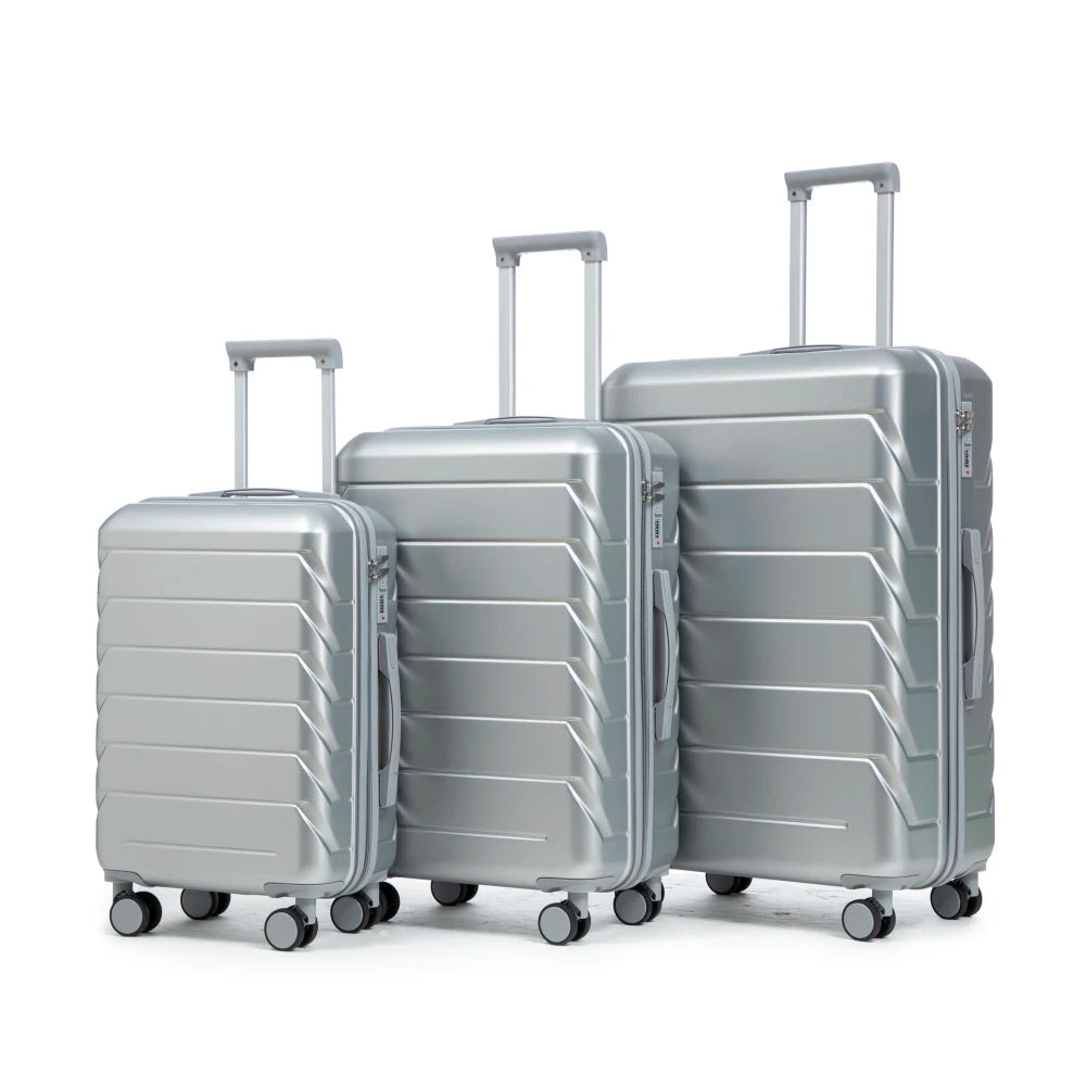 3 Piece Travel Luggage Set 20/24/28 Inch Spinner Wheels with Combination Lock Lightweight Hard Shell Suitcase
