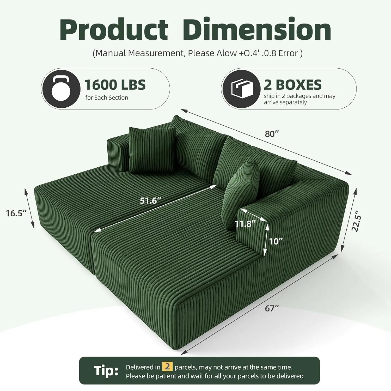 80.3" Oversized Double Lounge Chaise, Boneless Lounge Sofa Bed with 4 Pillows, Cloud Loveseat Sleeper Couch for, Customized