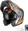 Modular Motorcycle Helmets Fiberglass Full Face Motorcycle Helmet Flip Up for Touring DOT Certified Release Sun Visor Removable